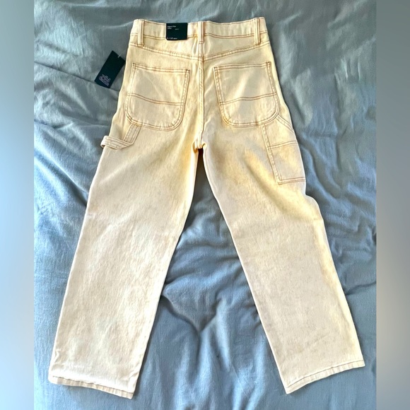 NWT High Waisted Utility Pants - Acid Washed Pale Yellow Size 6 / 28” Waist - Picture 2 of 3
